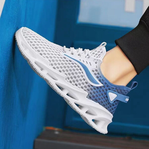 Men's Lace-up Sneakers Mesh Sports Shoes Fashion Hollow-sole Low Top Running Shoes - Image 9