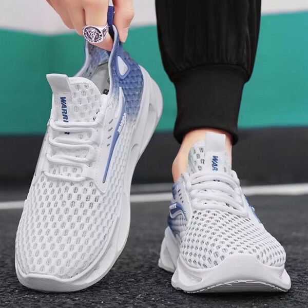 Men's Lace-up Sneakers Mesh Sports Shoes Fashion Hollow-sole Low Top Running Shoes - Image 8